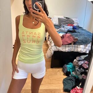 Old Navy Light Green Tank Top with Orange Print